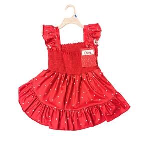 Pet Red Dress with Heart Pattern- NWT
